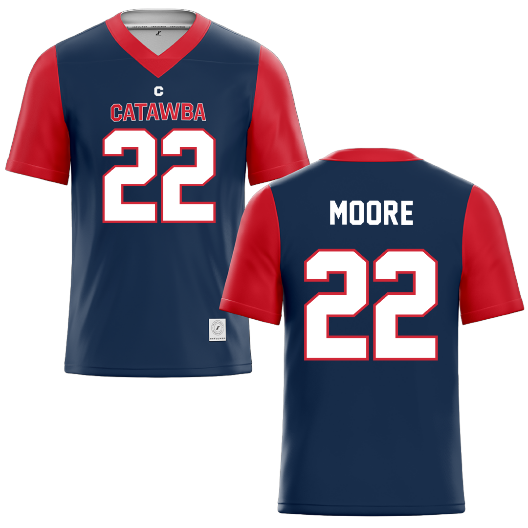 Catawba College Navy Football Jersey - #22 Jayden Moore