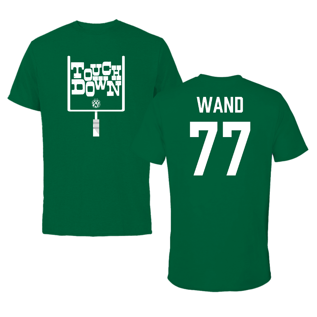 Northwest Missouri State University Football Green Touchdown Performance Tee - #77 Pierce Wand
