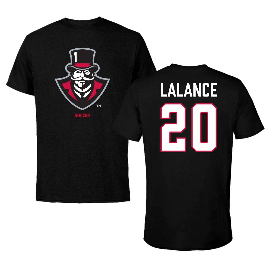 Austin Peay State University Soccer (W) Black Performance Tee - #20 Alison LaLance