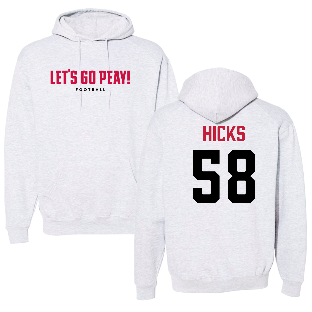 Austin Peay State University Football Gray Hoodie - #58 Benjamin Hicks