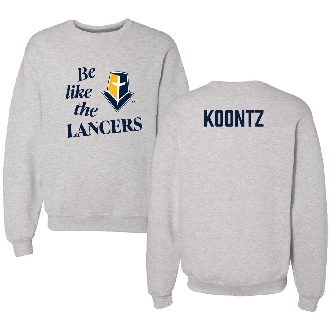 Mount Marty University TF and XC Light Gray Be Like Us Crewneck - Owen Koontz