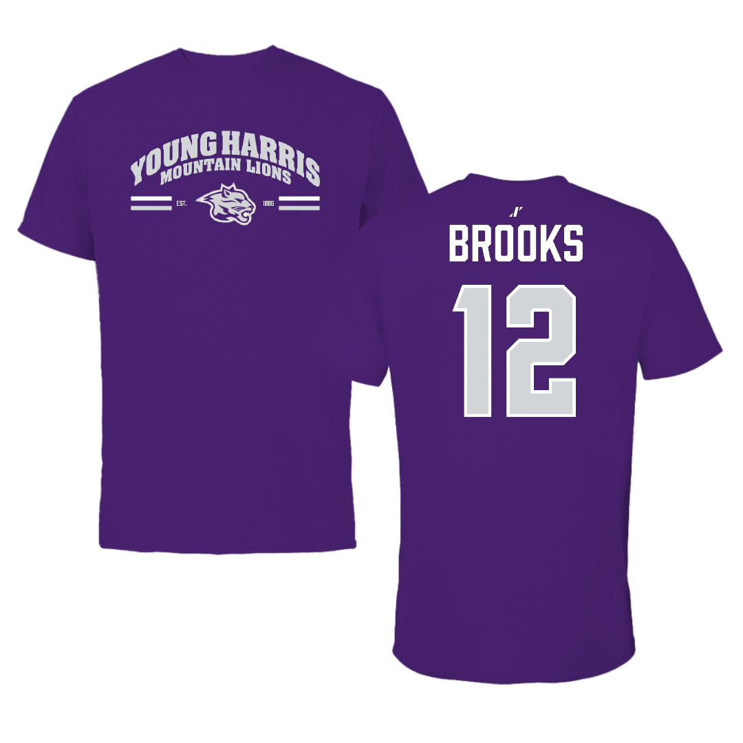 Young Harris College Softball Purple General Tee - #12 Jessica Brooks