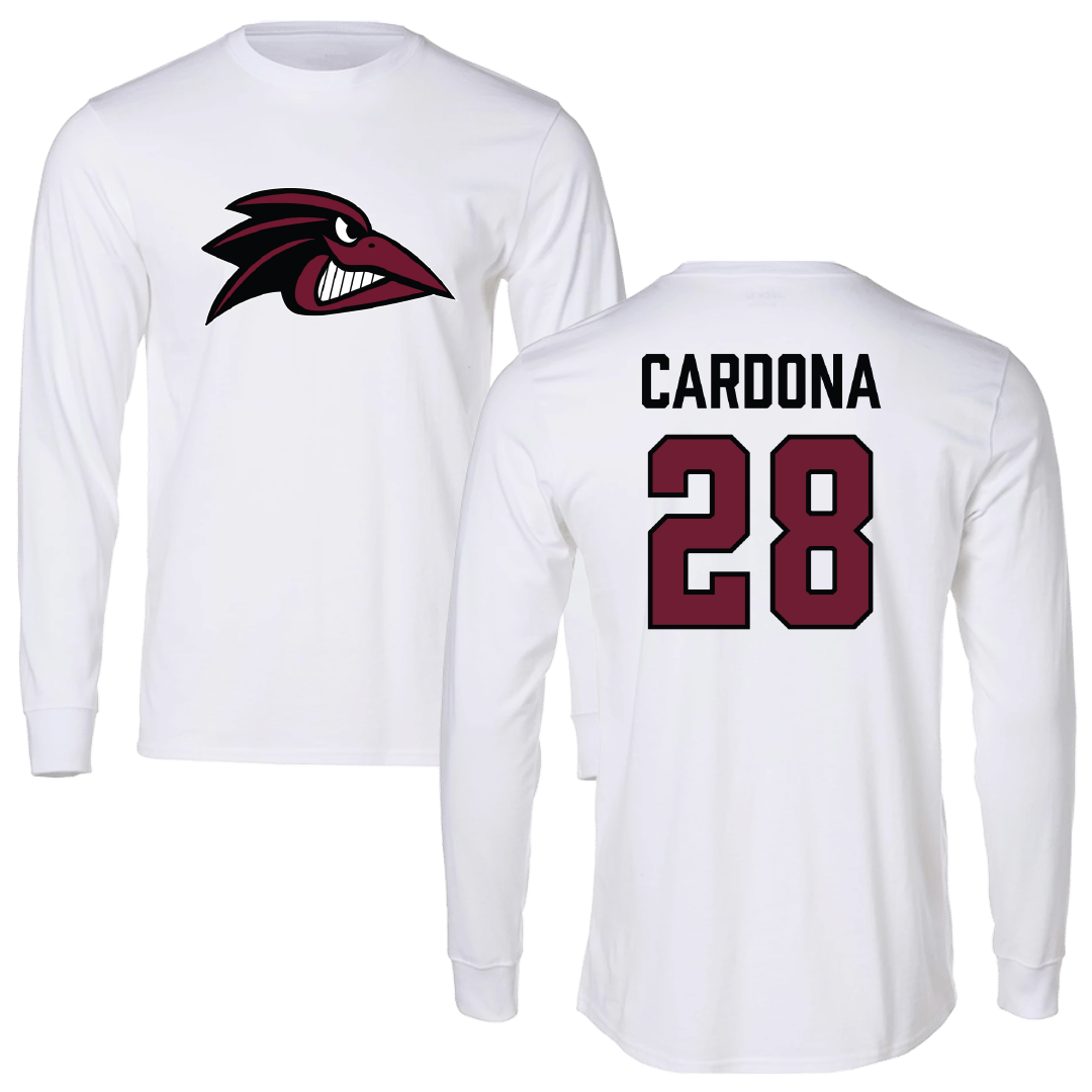 Franklin Pierce University Baseball White Performance Long Sleeve - #28 Antwan Cardona