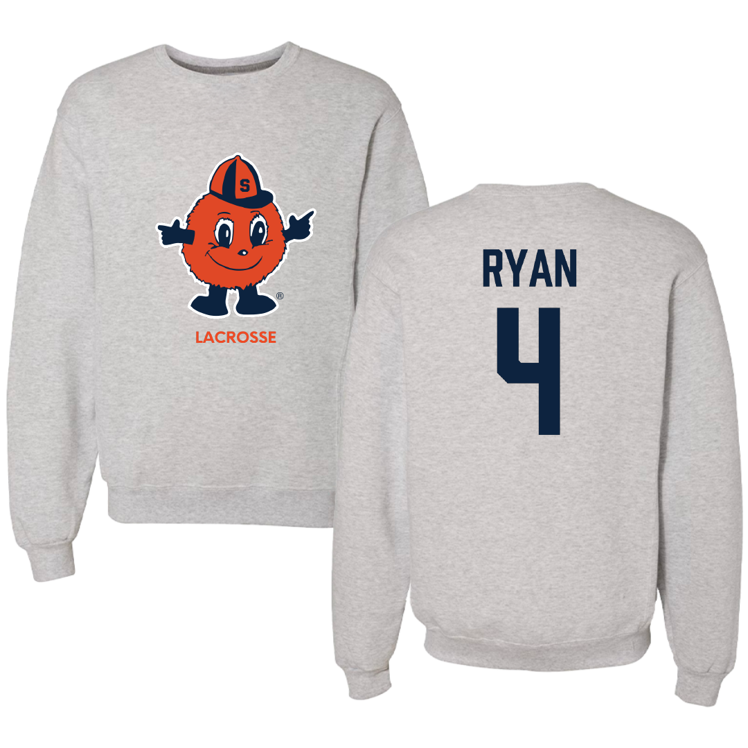 Syracuse University Lacrosse (M) Light Gray Crewneck - #4 Cam Ryan