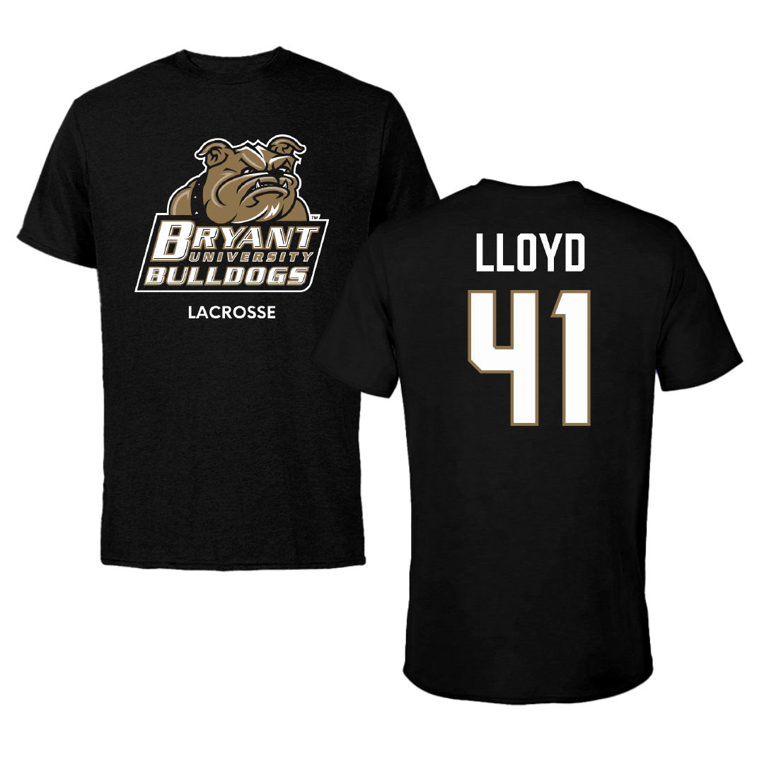 Bryant University Lacrosse (M) Black Tee - #41 Kijana Lloyd