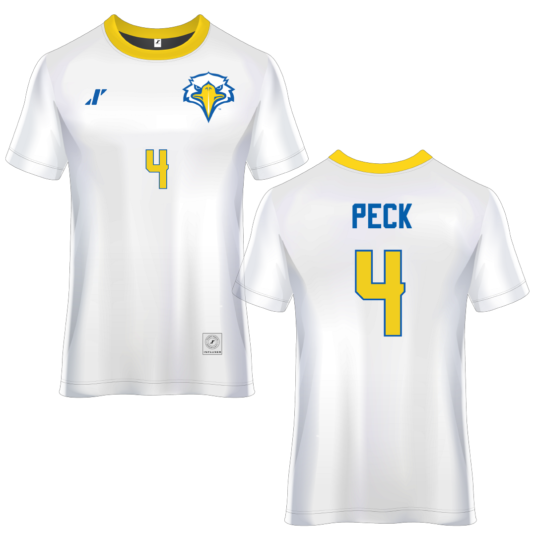 Morehead State University White Soccer Jersey - #4 Ava Peck