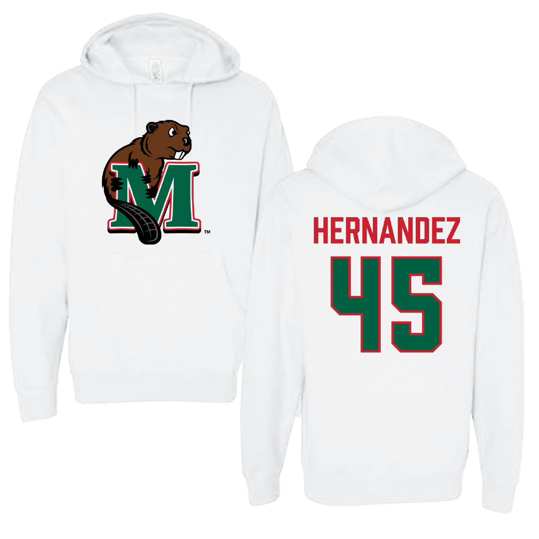 Minot State University Football White Hoodie - #45 Jordan Hernandez