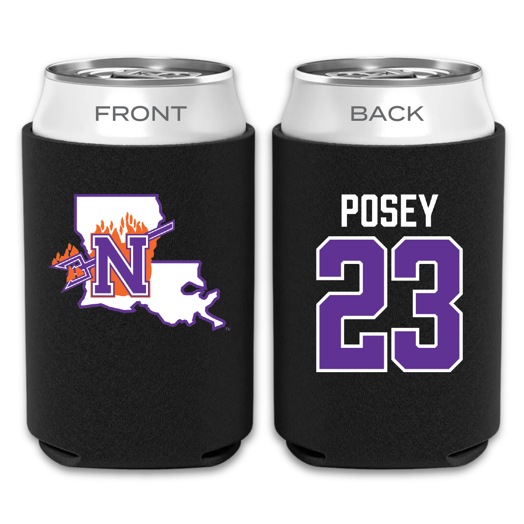 Northwestern State University Basketball Black Can Cooler - #23 Duane Posey
