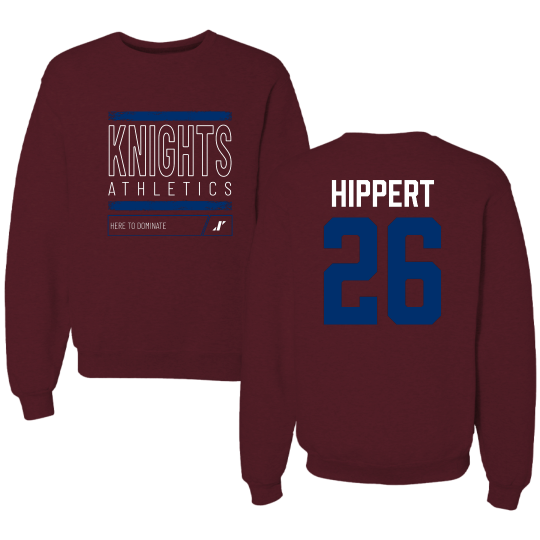 Fairleigh Dickinson University-Metropolitan Campus Lacrosse Maroon Dominate Crewneck - #26 Kendal Hippert