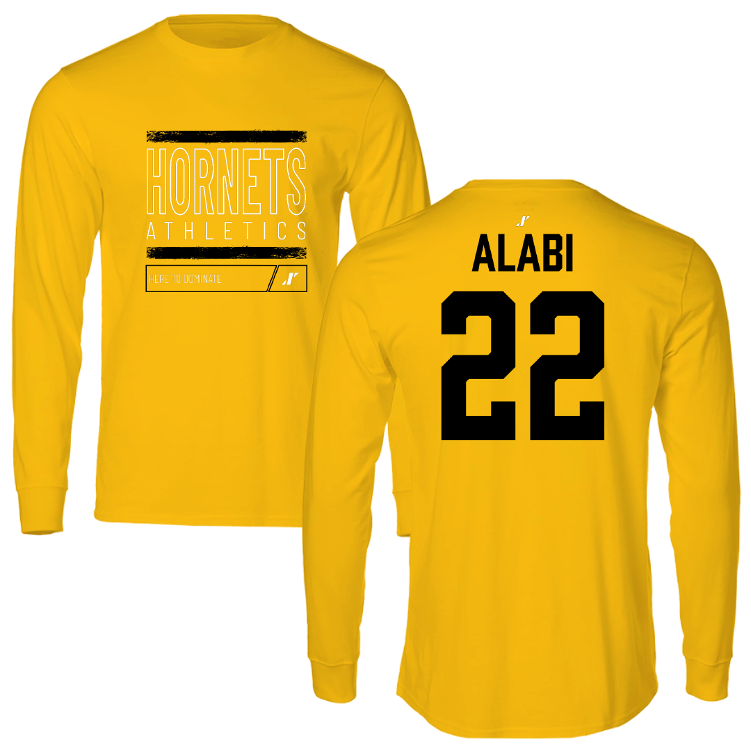 Alabama State University Basketball Gold Dominate Performance Long Sleeve - #22 Kevin Alabi