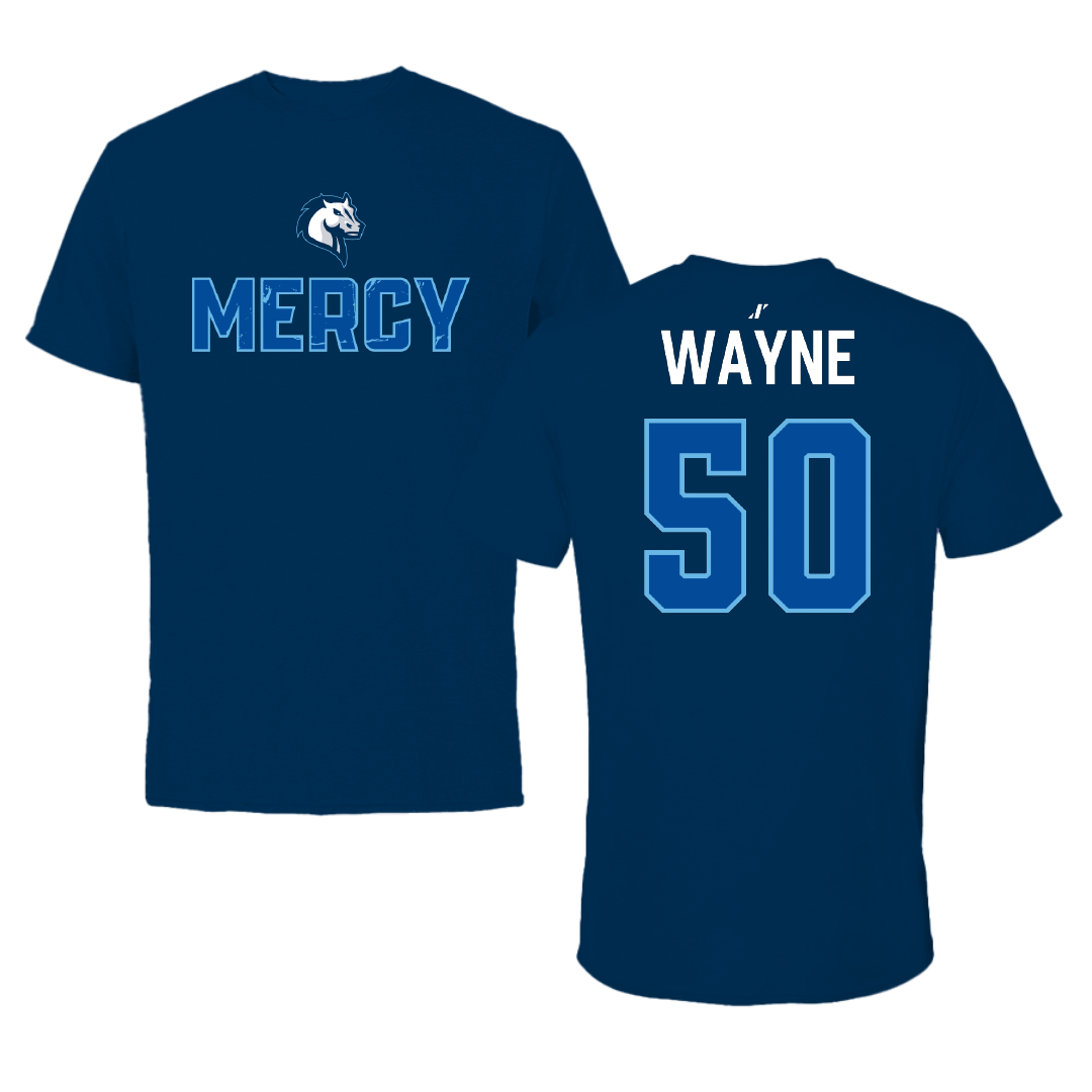 Mercy University Baseball Navy General Tee - #50 Aydan Wayne
