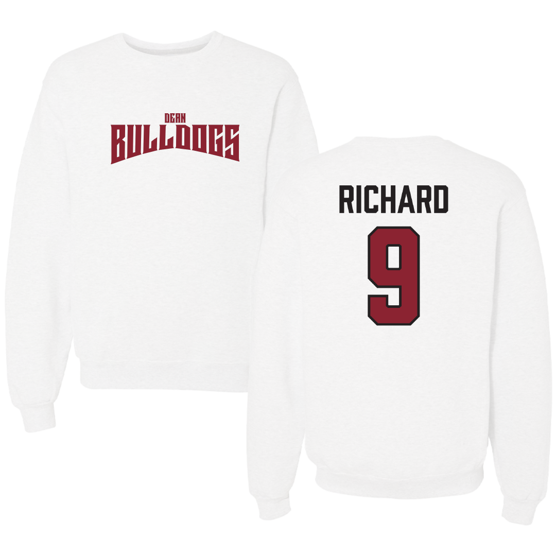 Dean College Soccer White Classic Crewneck - #9 Jake Richard