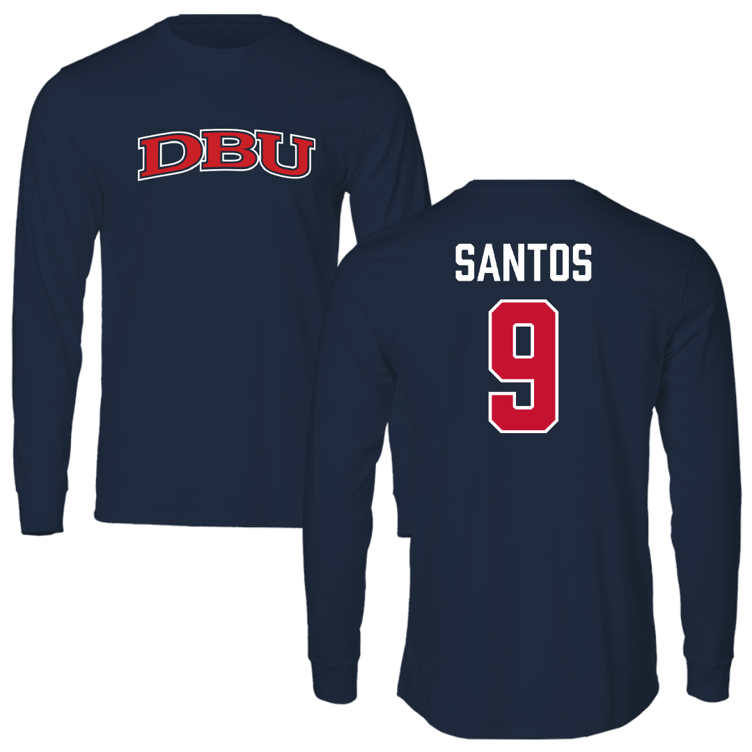 Dallas Baptist University Soccer Navy DBU Long Sleeve - #9 Abigail Santos