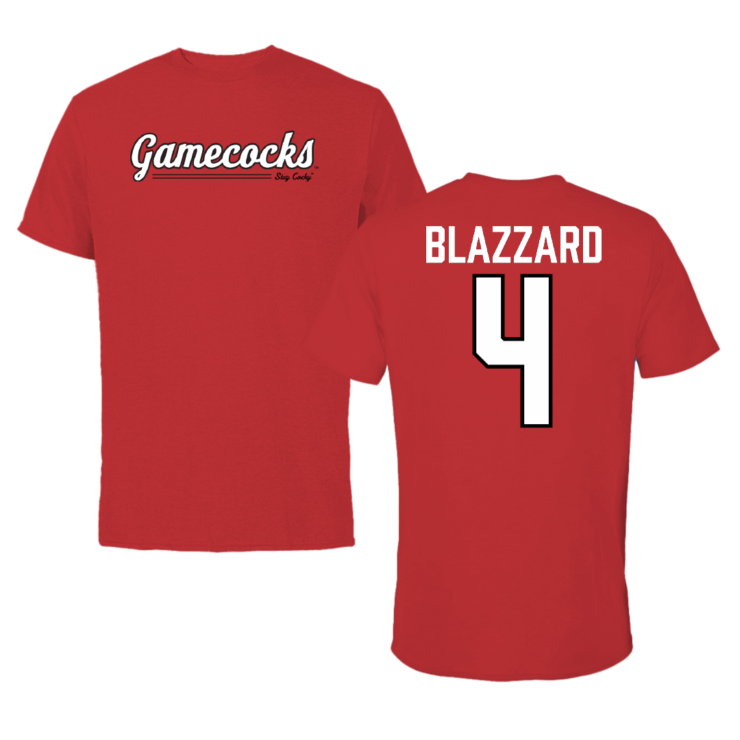 Jacksonville State University Volleyball Red General Performance Tee - #4 Morgan Blazzard