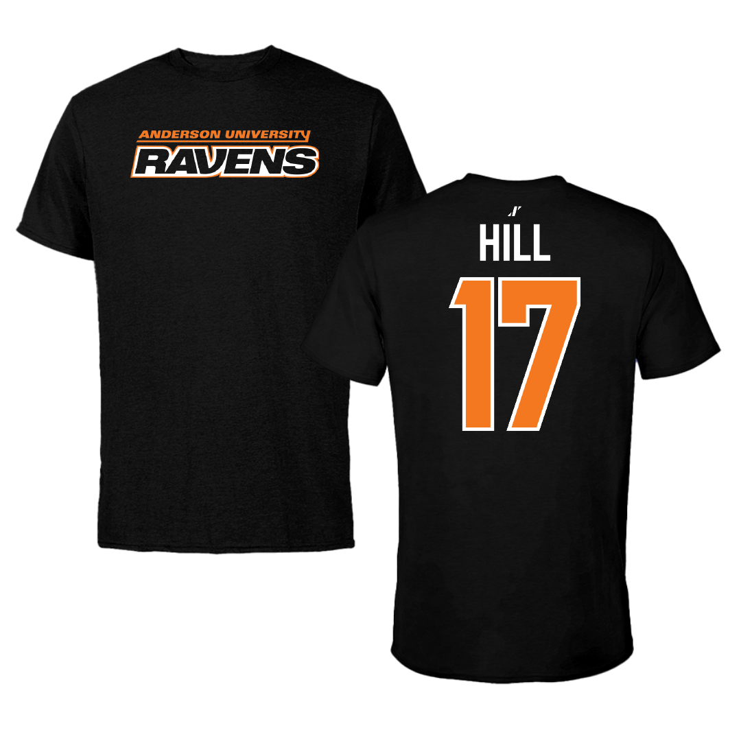 Anderson University (Indiana) Soccer Black Tee - #17 Caroline Hill