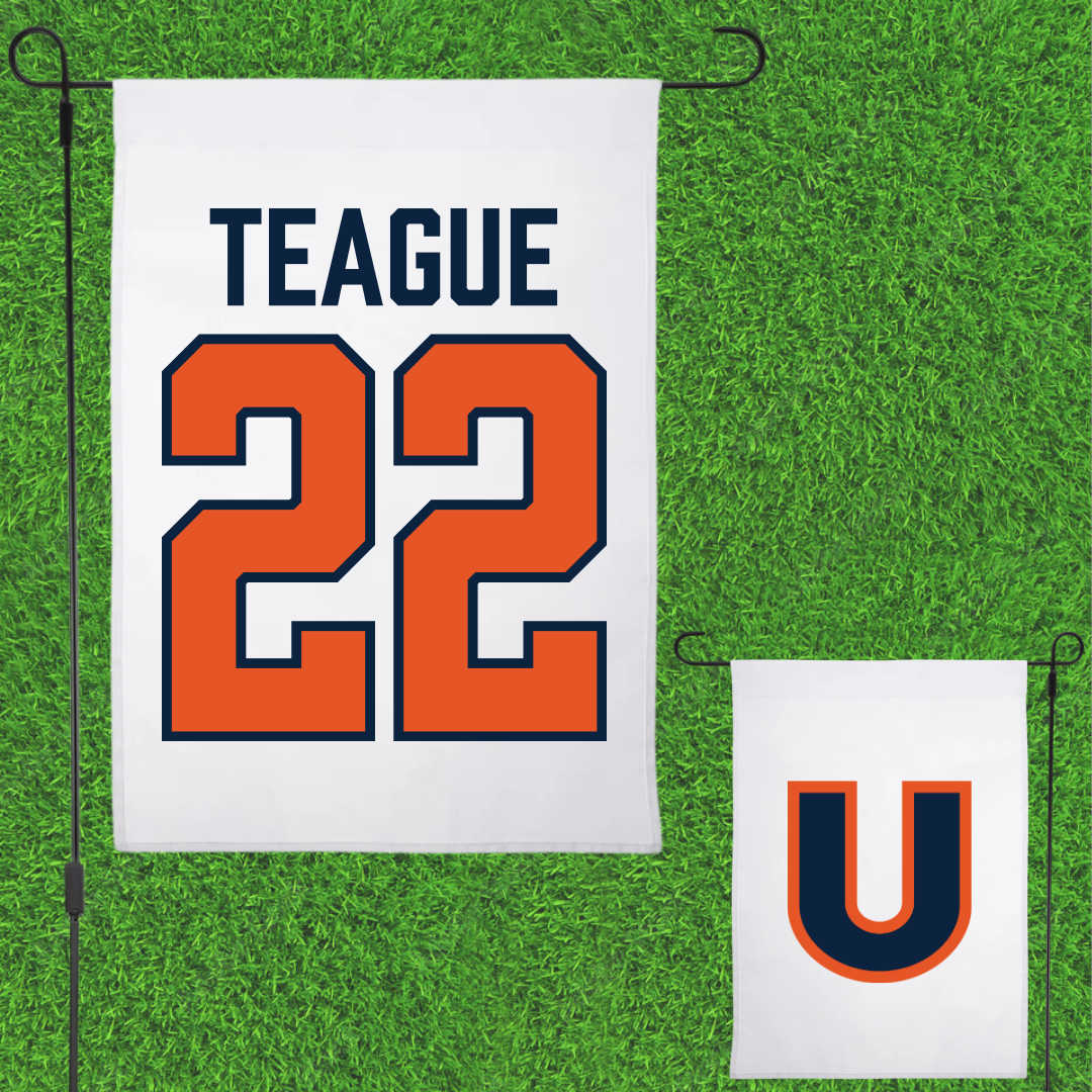 Utica University Basketball White Garden Flag - #22 Liam Teague