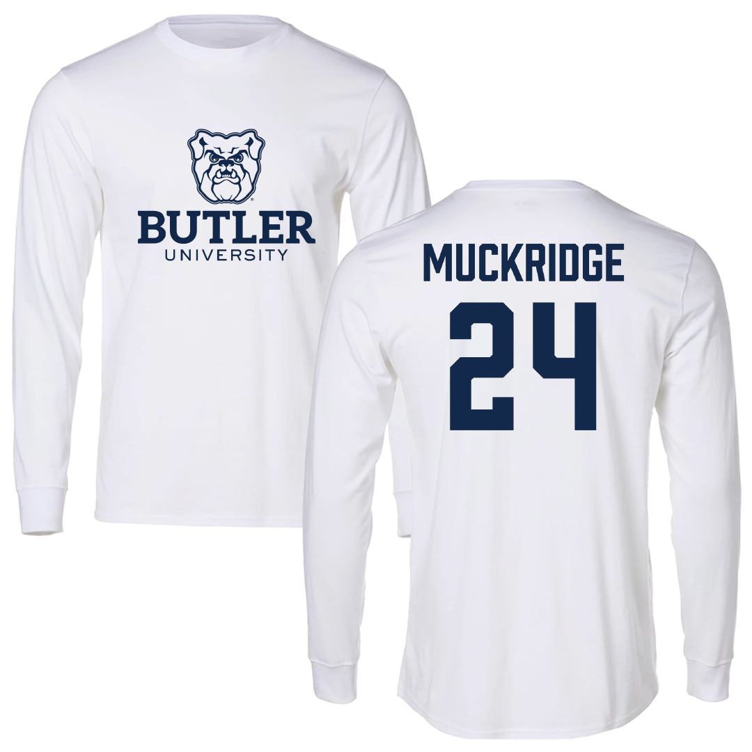 Butler University Soccer (M) White Long Sleeve - #24 Evan Muckridge