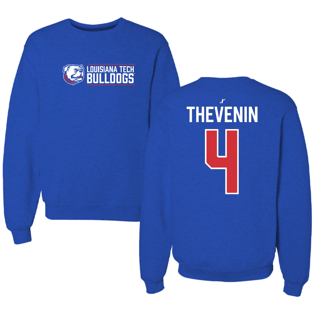 Louisiana Tech University Football Blue General Crewneck - #4 Clay Thevenin