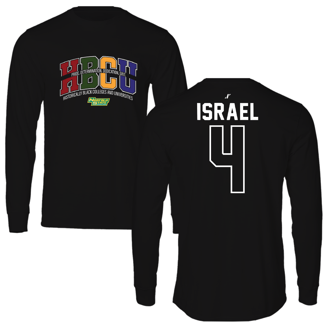 Norfolk State University Baseball Black HBCU Performance Long Sleeve - #4 Jaydan Israel
