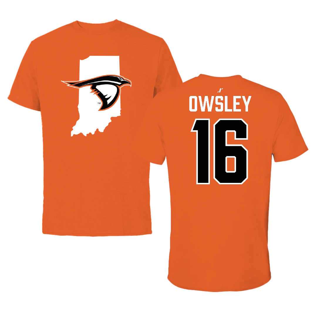 Anderson University (Indiana) Baseball Orange State Tee - #16 Gavin Owsley
