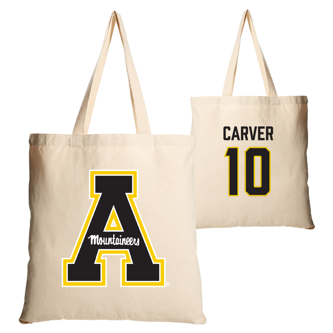 Appalachian State University Basketball Tan Canvas Tote Bag - #10 Emily Carver