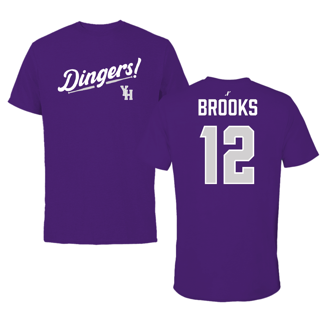 Young Harris College Softball Purple Dingers Performance Tee - #12 Jessica Brooks