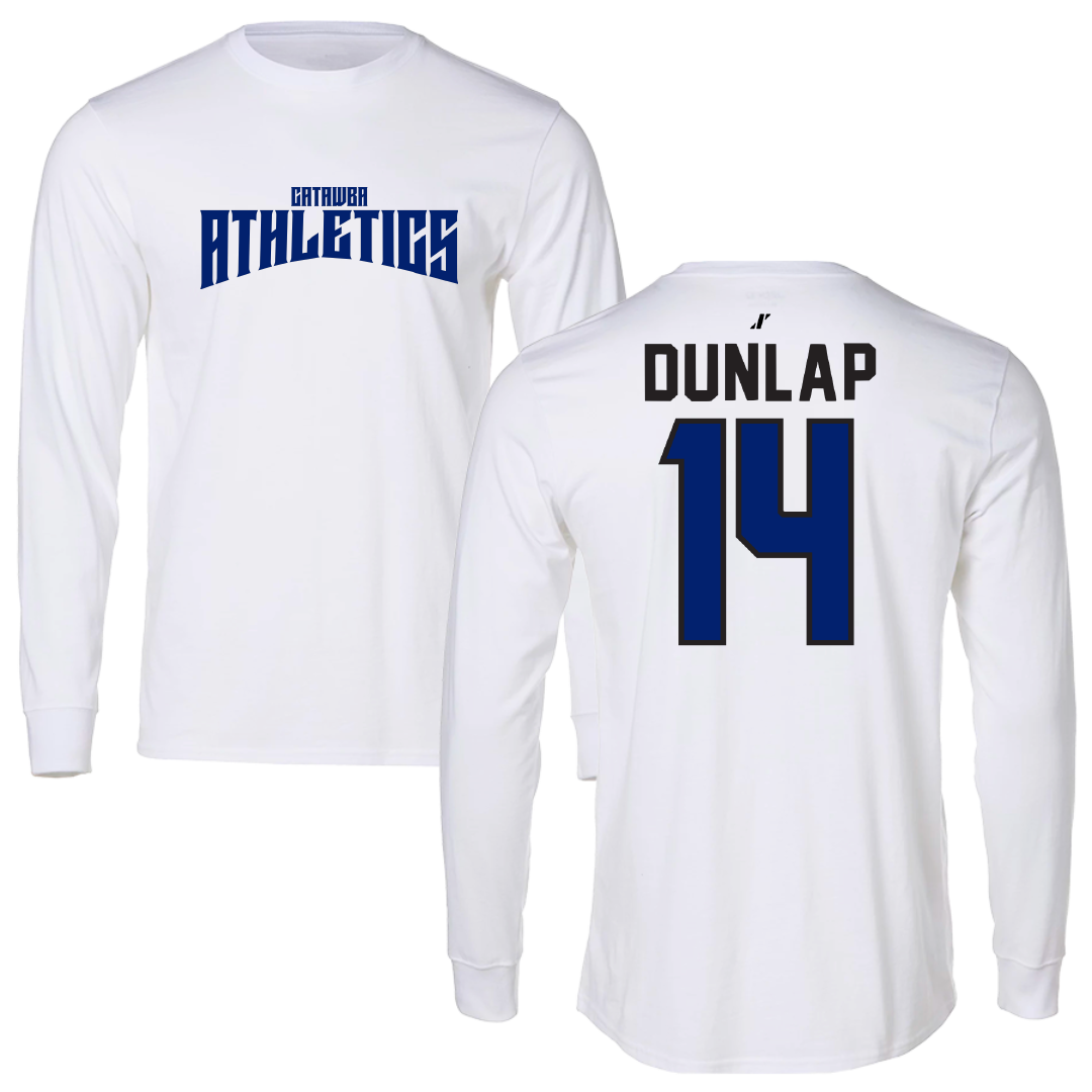 Catawba College Baseball White Classic Performance Long Sleeve - #14 James Dunlap