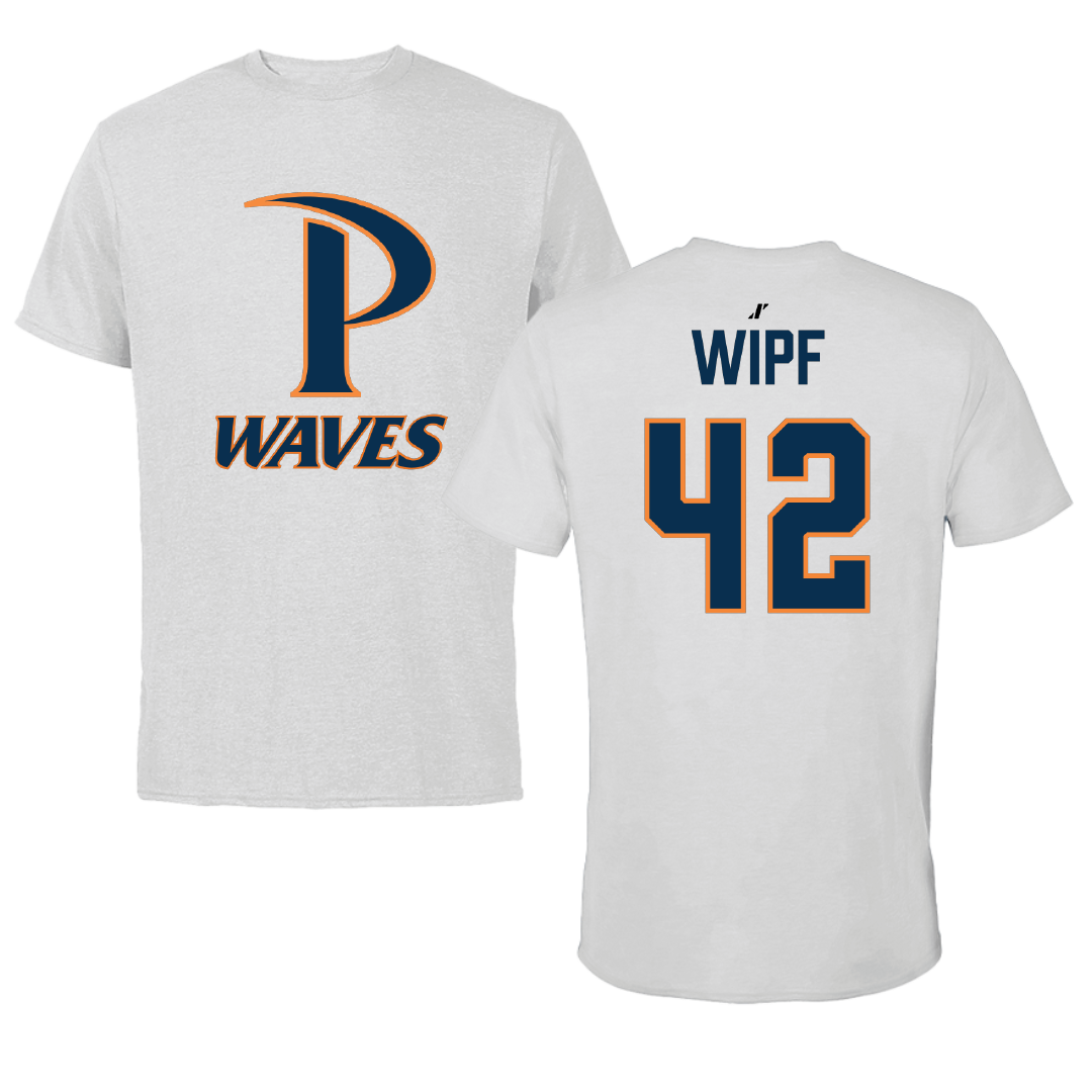 Pepperdine University Baseball Light Gray Tee - #42 Cal Wipf