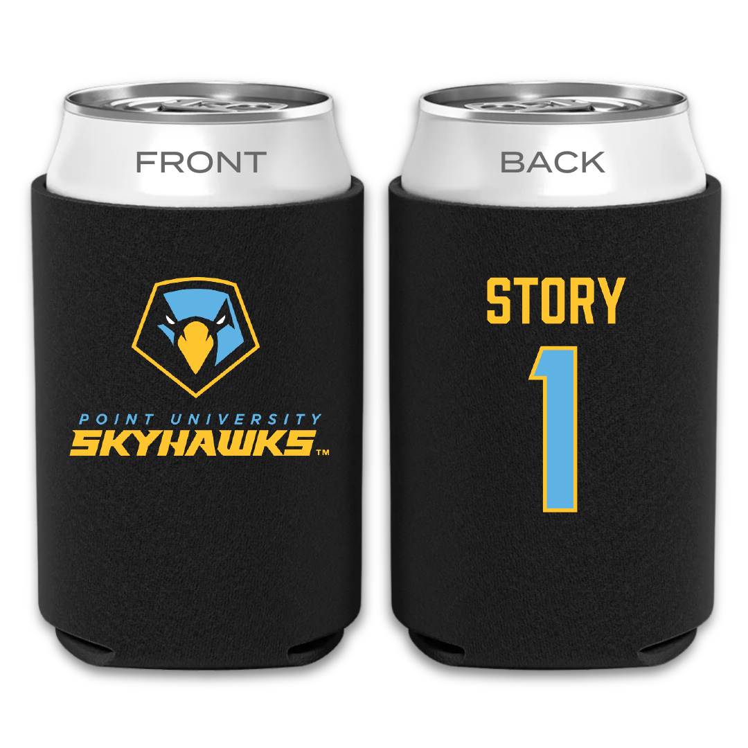 Point University Basketball Black Can Cooler - #1 Tae Story