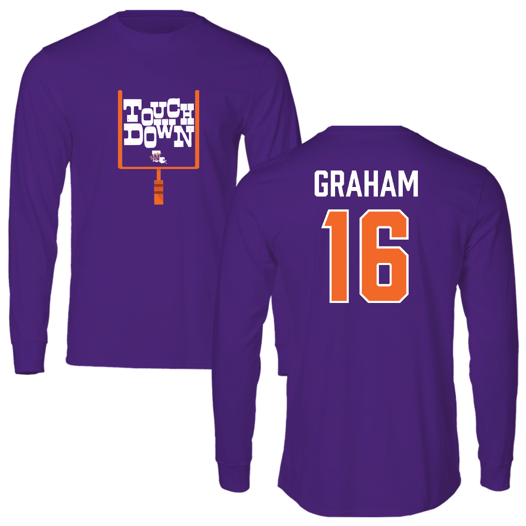 Northwestern State University Football Purple Touchdown Performance Long Sleeve - #16 Kekahi Graham