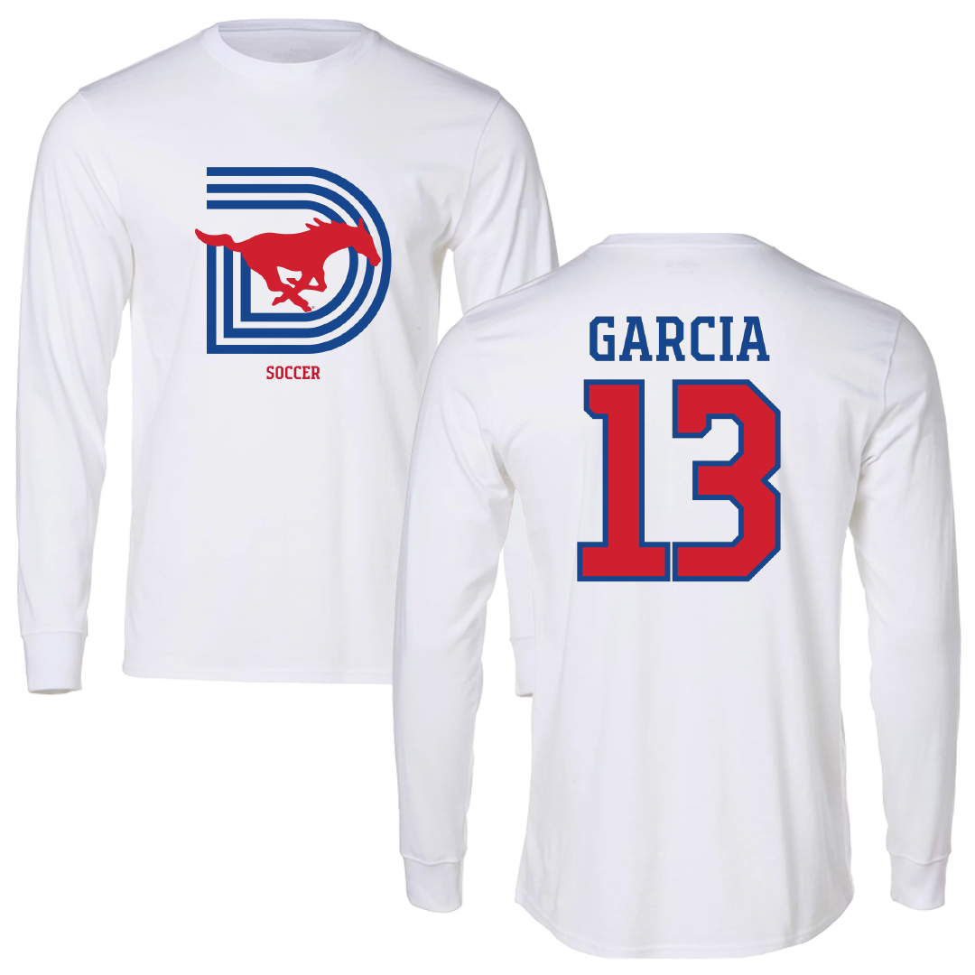 Southern Methodist University Soccer (M) White Long Sleeve - #13 Richie Garcia
