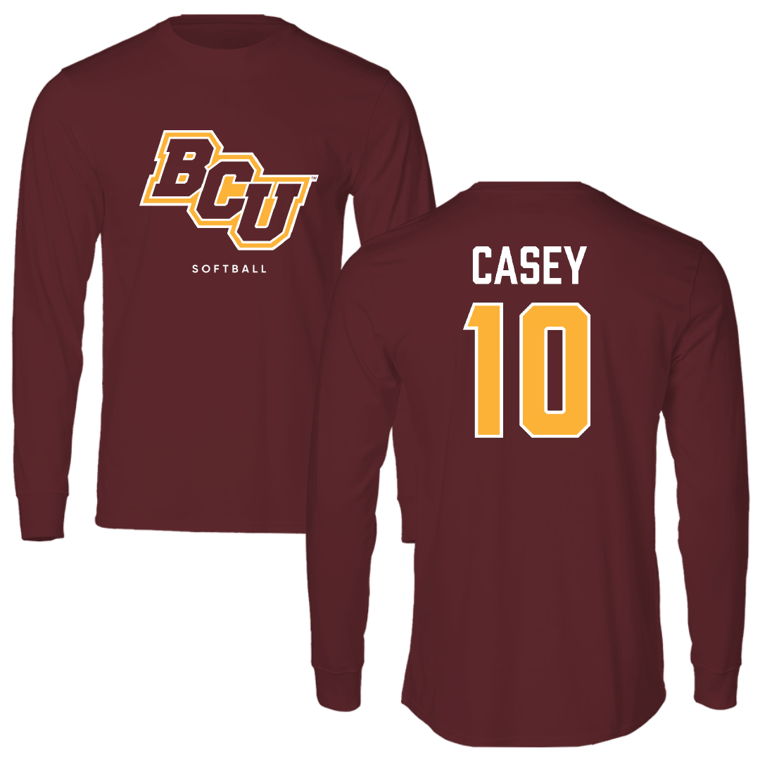 Bethune-Cookman University Softball Maroon Long Sleeve - #10 Brianna Casey