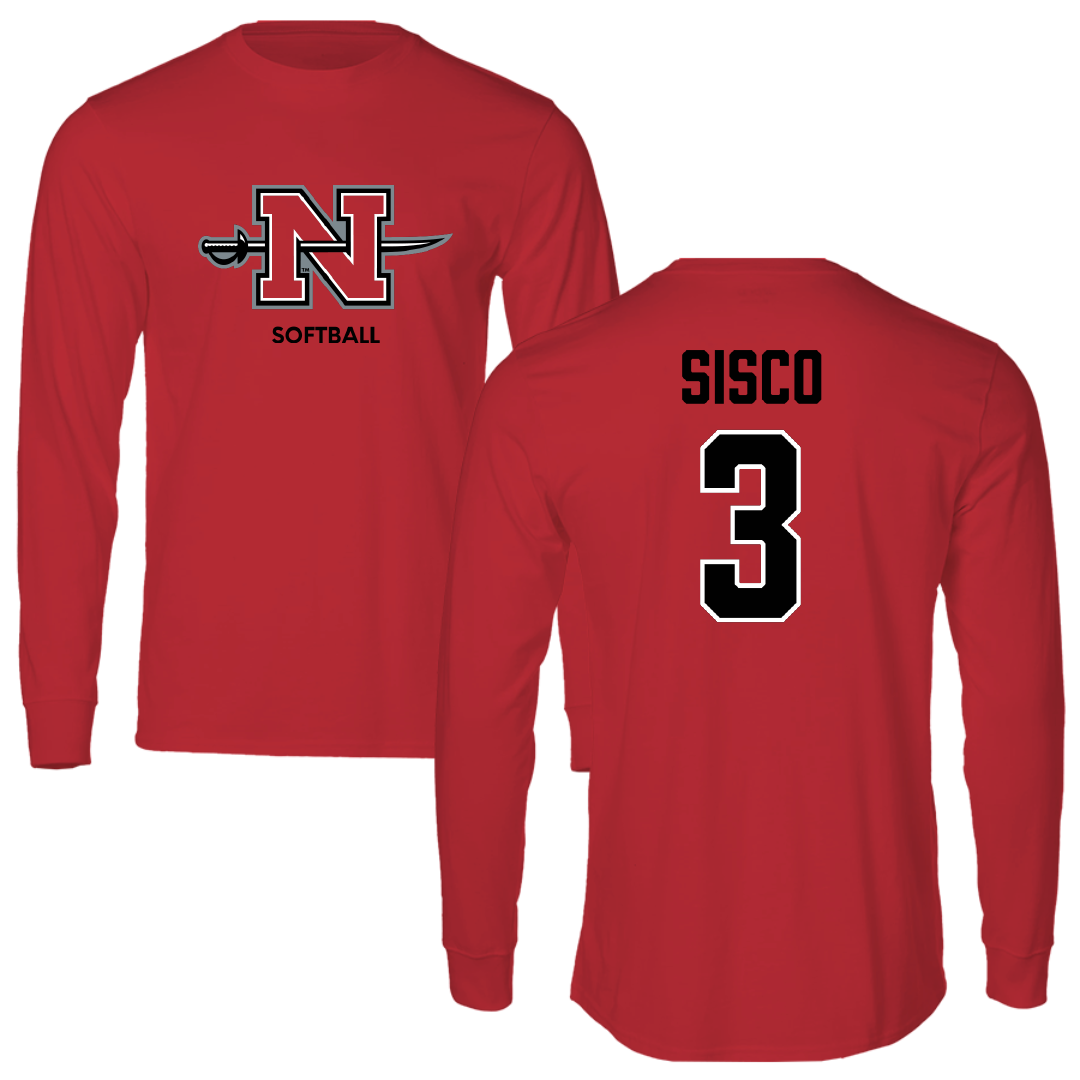 Nicholls State University Softball Red Mascot Long Sleeve - #3 Claire Sisco