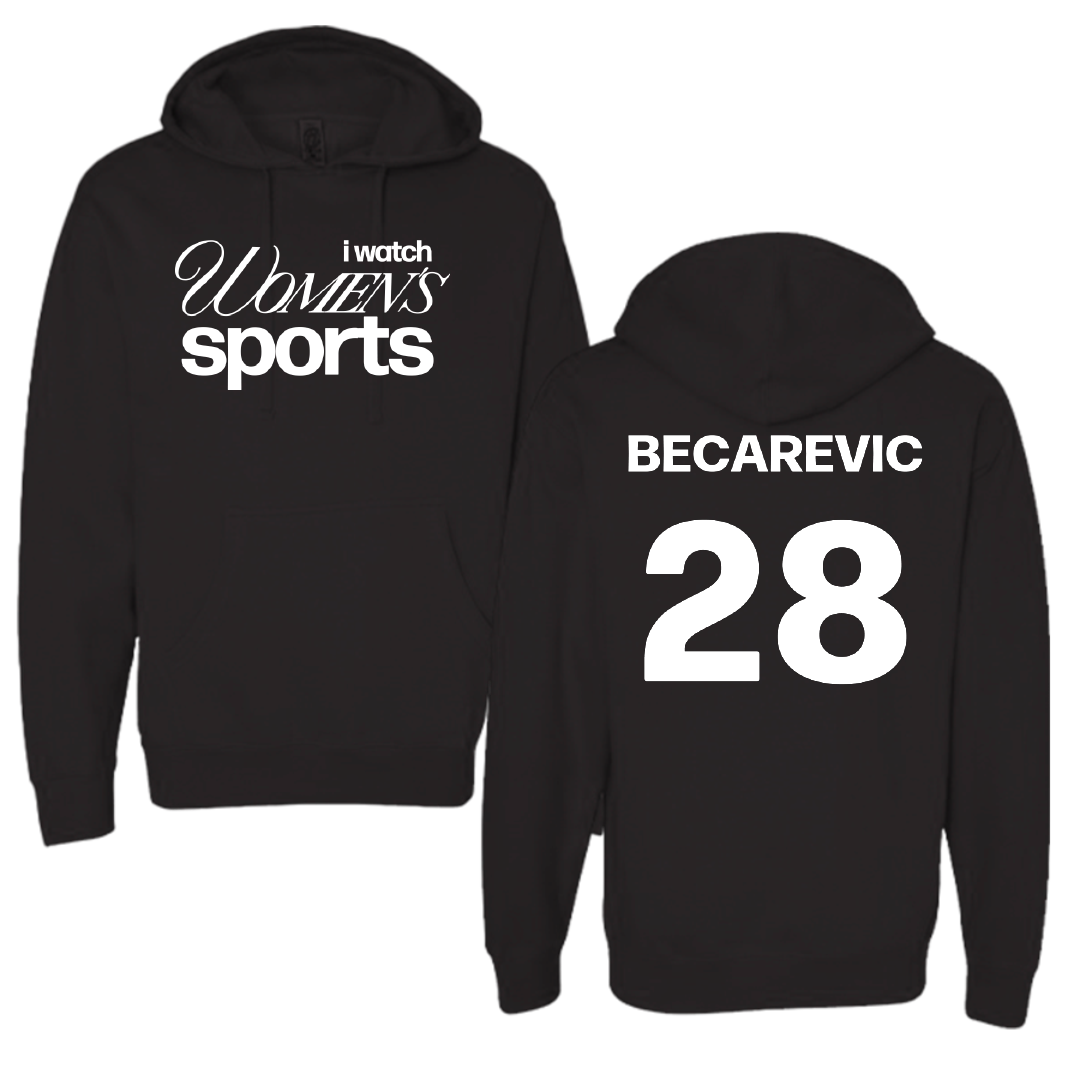 University of Utah Soccer Black WHM Hoodie - #28 Mia Becarevic