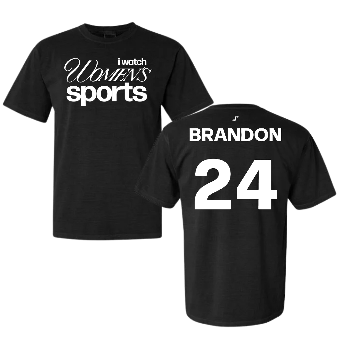 Lamar University Softball Black WHM Comfort Colors Tee - #24 Trinity Brandon