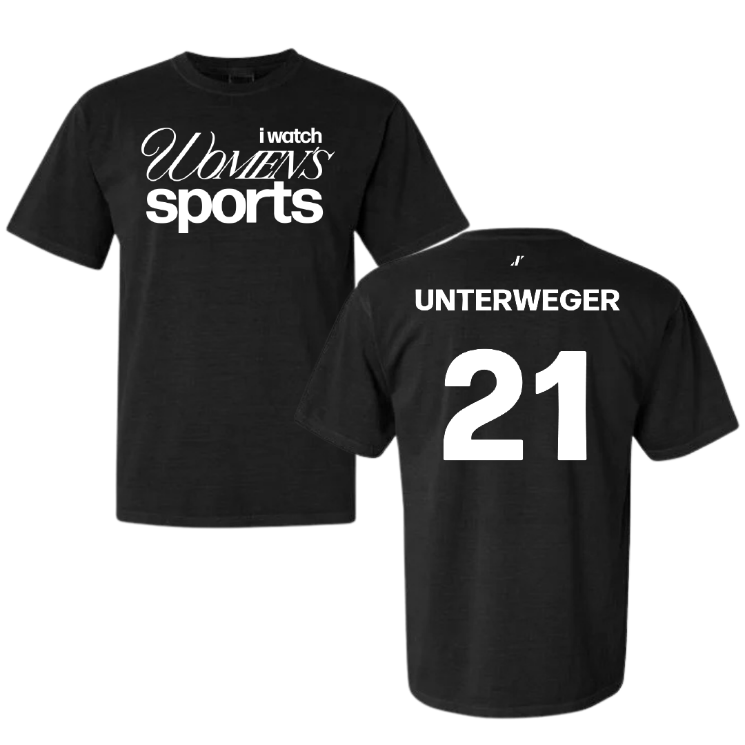 Angelo State University Volleyball Black WHM Comfort Colors Tee - #21 Ella Unterweger