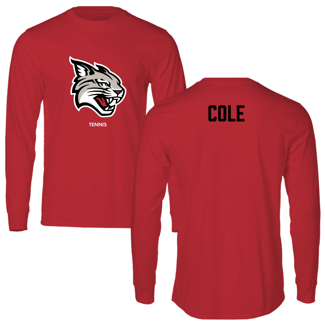 Davidson College Tennis (M) Red Mascot Long Sleeve - Connor Cole