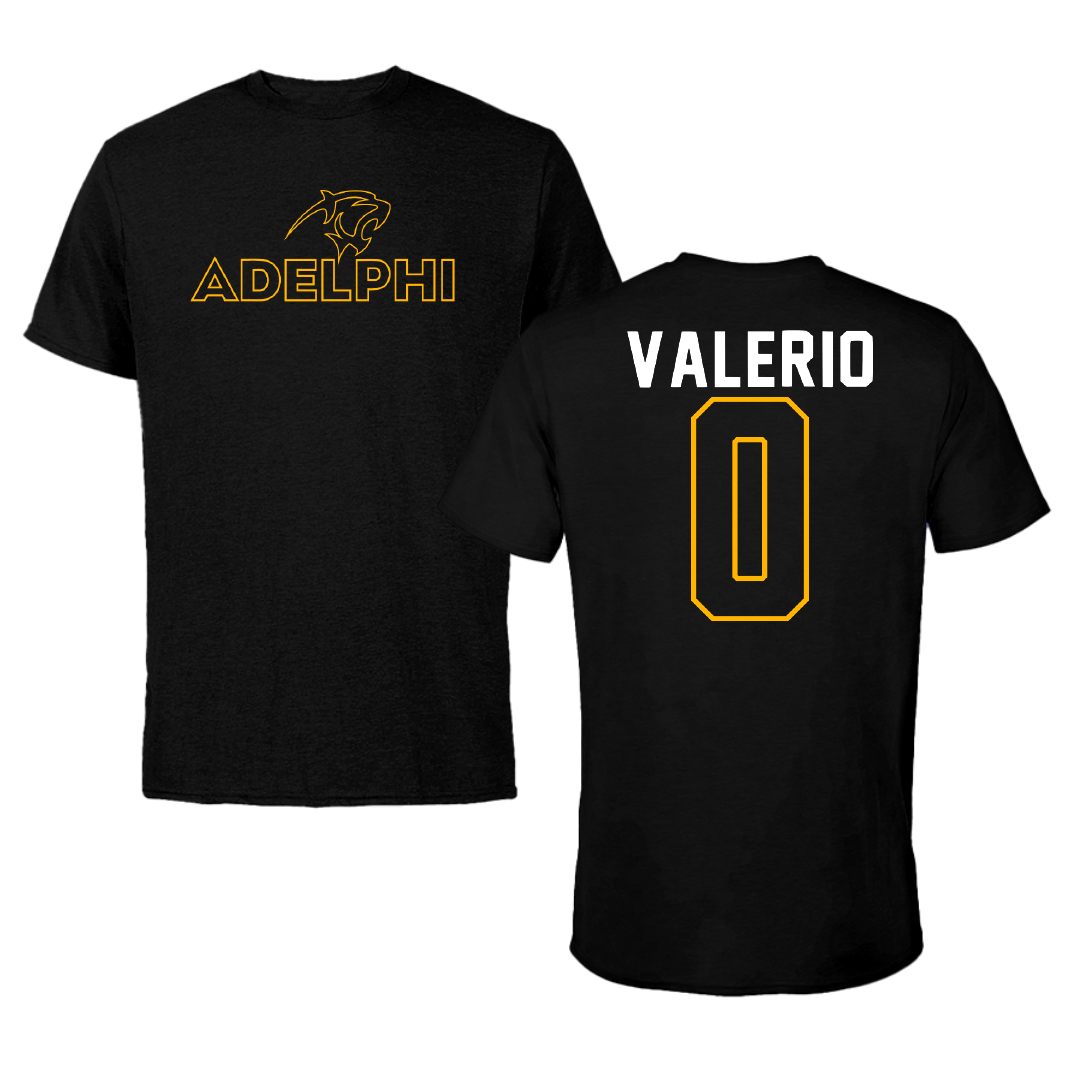 Adelphi University Lacrosse Black Performance Tee - #0 Ajani Valerio