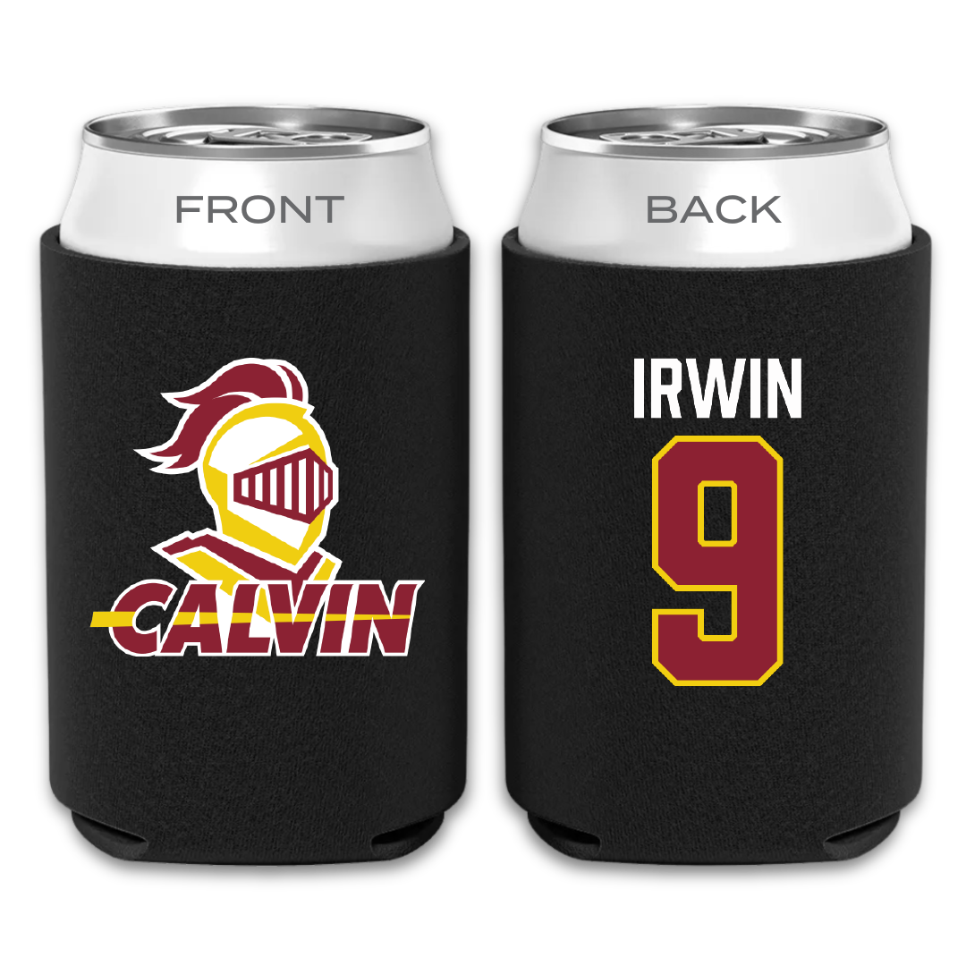 Calvin University Football Black Can Cooler - #9 Drake Irwin