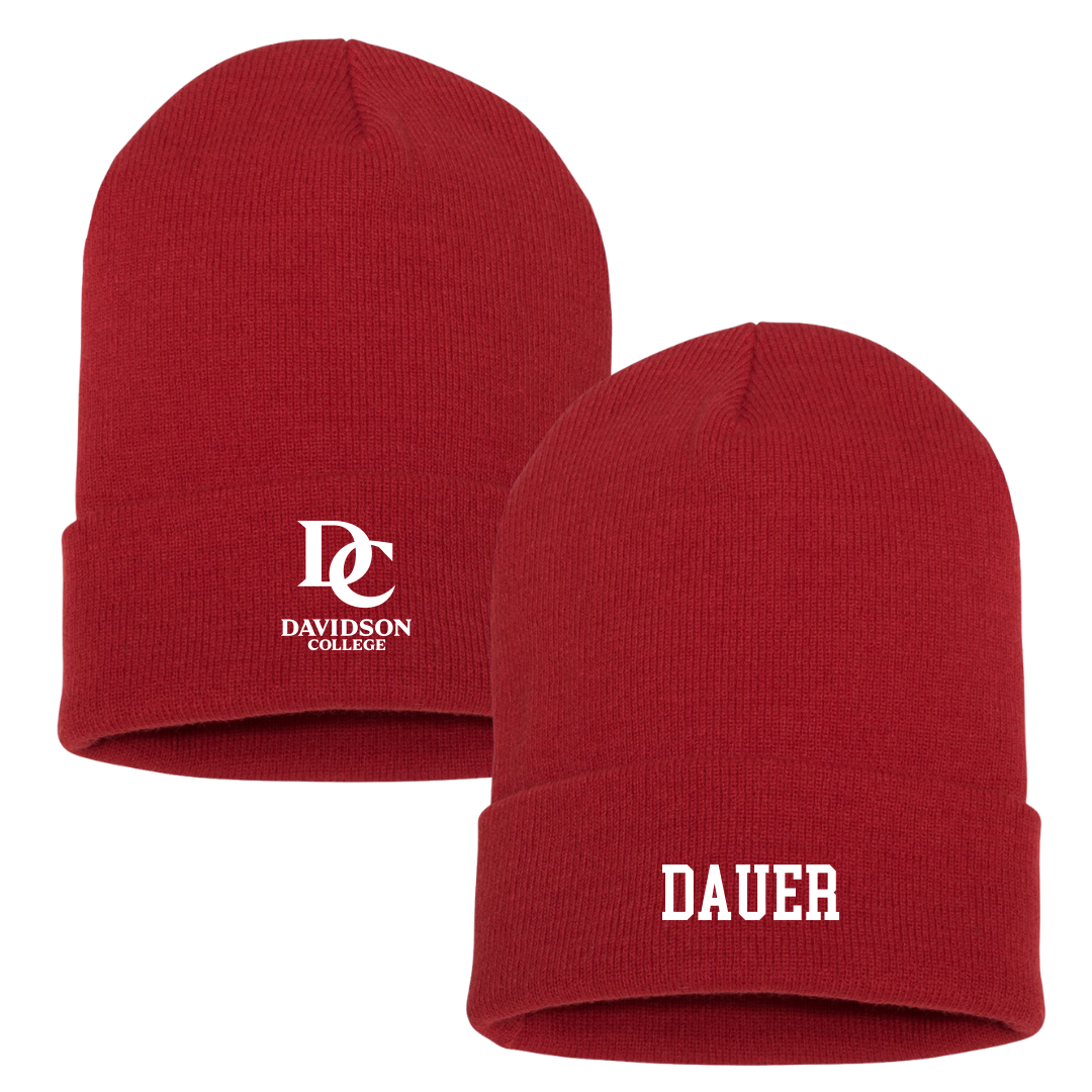 Davidson College Basketball (W) Red Beanie - #13 Sienna Dauer