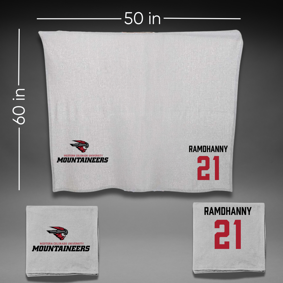 Western Colorado University Soccer Gray Blanket - #21 Malia Ramdhanny