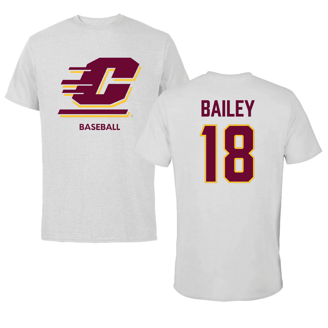 Central Michigan University Baseball Light Gray Performance Tee - #18 Hayden Bailey