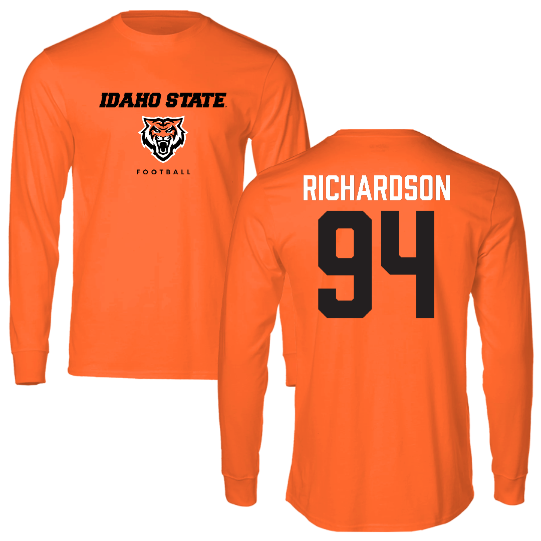 Idaho State University Football Orange Performance Long Sleeve - #94 Malik Richardson