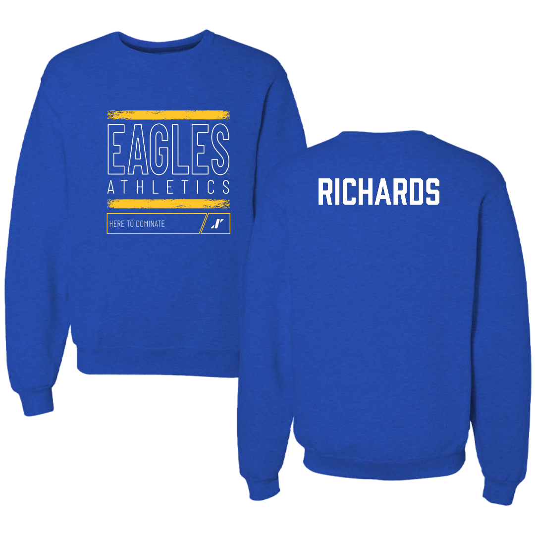 Williams Baptist University Golf Blue Dominate Crewneck - Dylan Richards