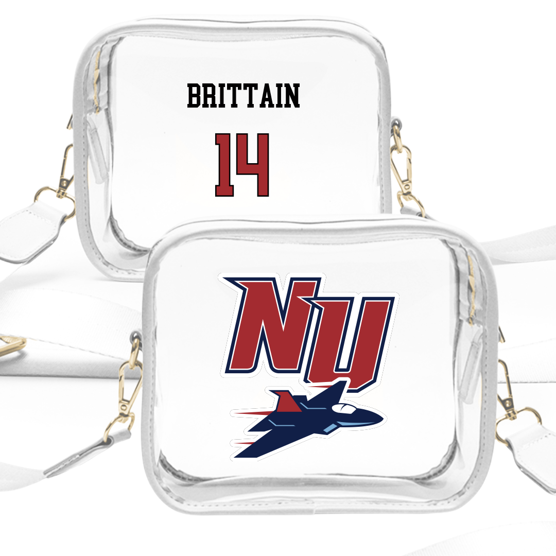 Newman University Baseball White Clear Stadium Bag - #14 Rayne Brittain