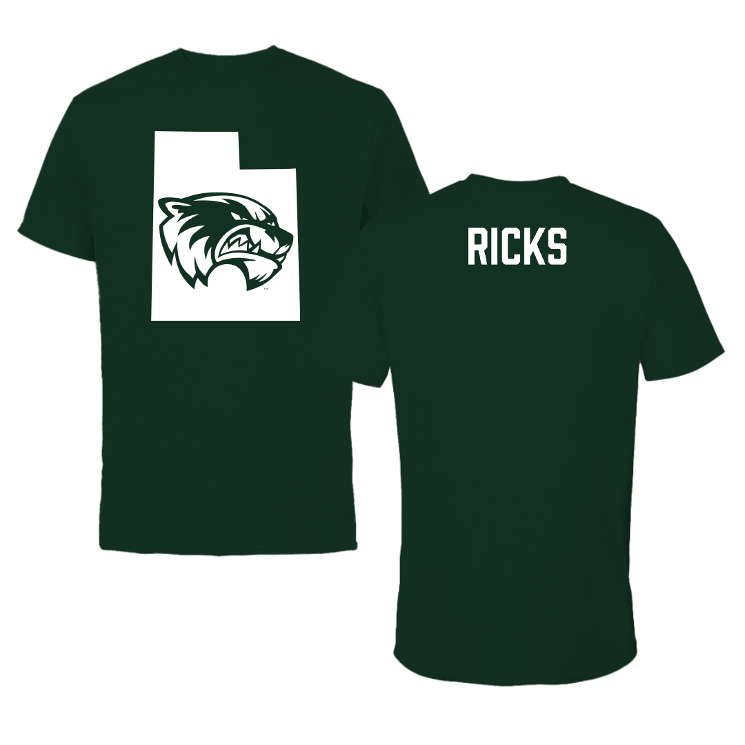 Utah Valley University Wrestling Forest Green State Performance Tee - Bridger Ricks