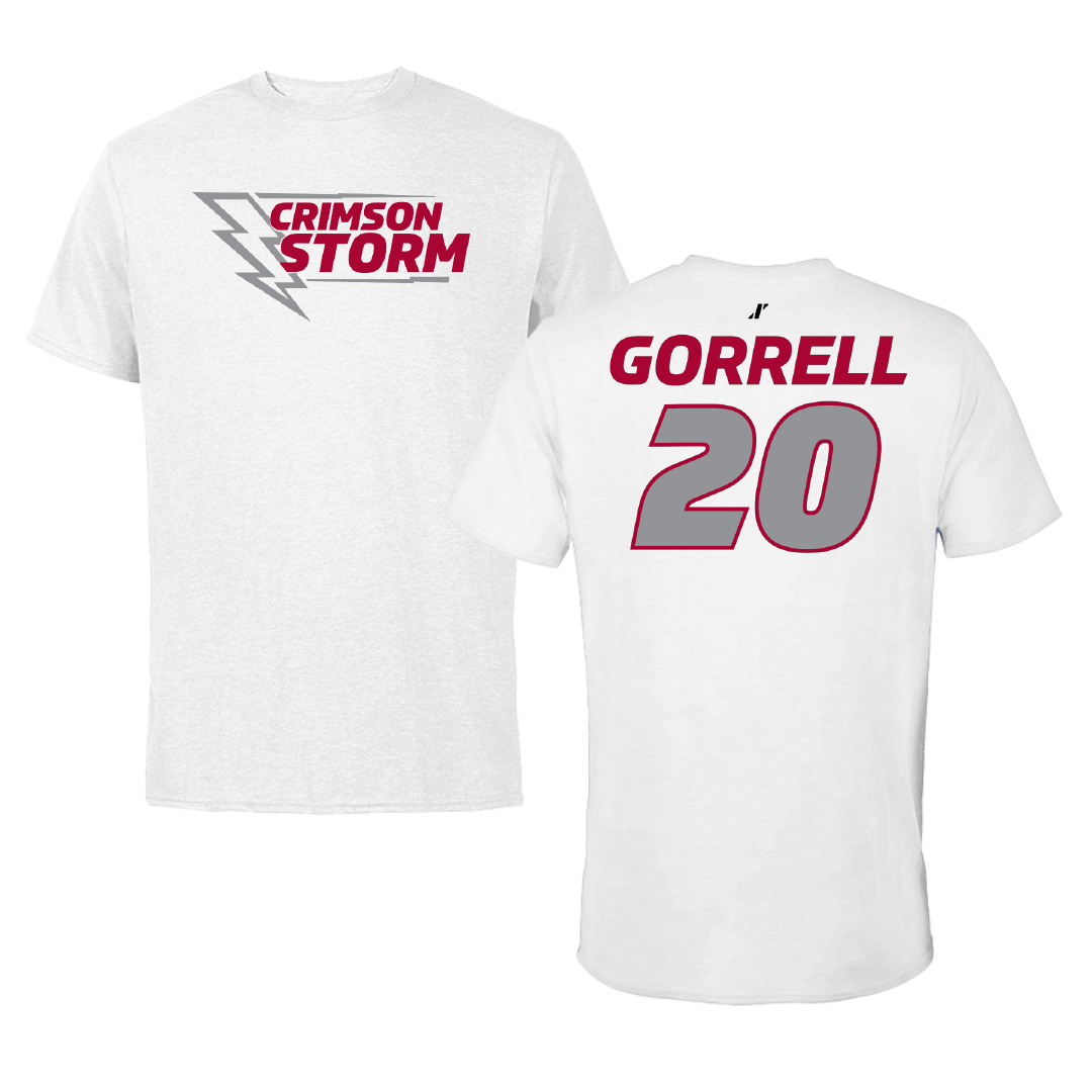Southern Nazarene University Baseball White Performance Tee - #20 Cobey Gorrell