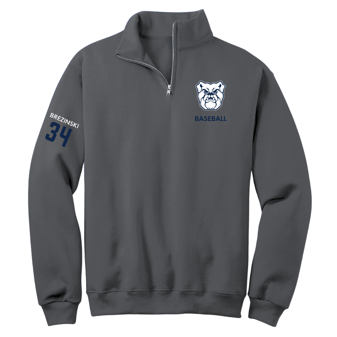Butler University Baseball Dark Gray Quarter-Zip - #34 Caiden Brezinski