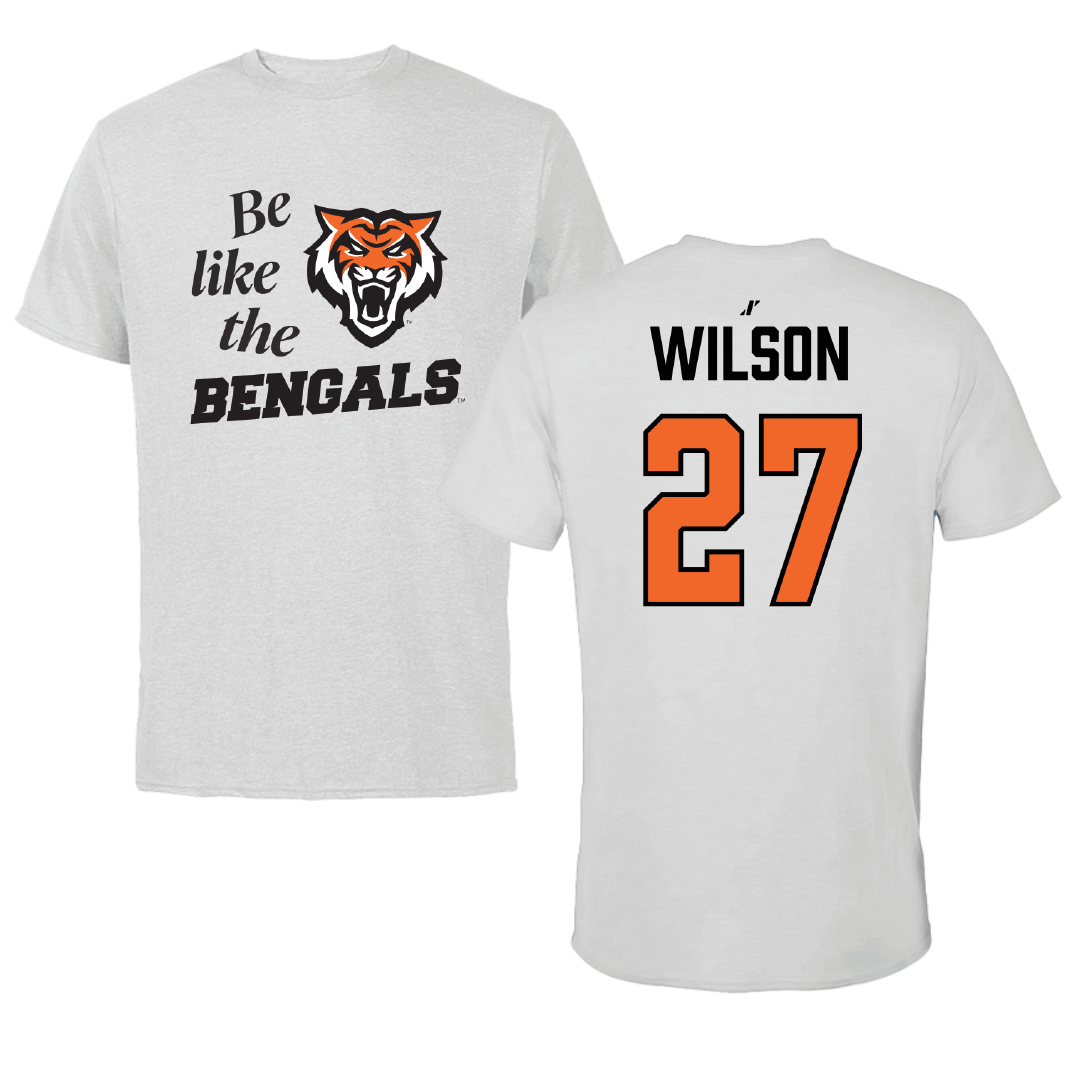 Idaho State University Football Light Gray Be Like Us Performance Tee - #27 Jaylin Wilson