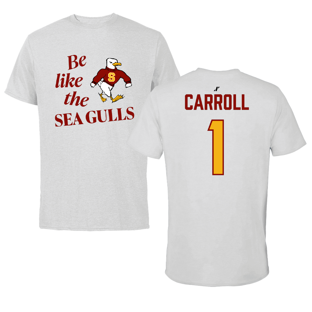 Salisbury University Basketball (M) Light Gray Be Like Us Performance Tee - #1 Elijah Carroll